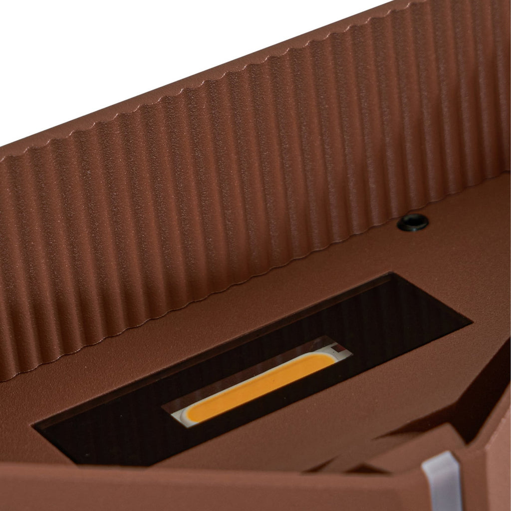 LED utevegglampe Anlira opp og ned brun 9W IP65 sideprofil