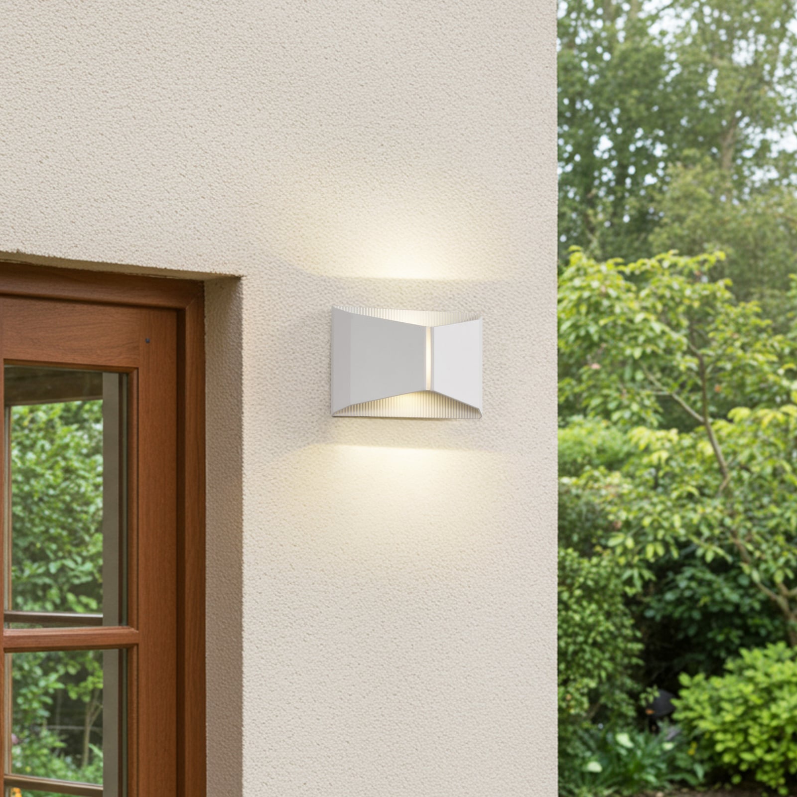 Bakside av LED utevegglampe Anlira opp og ned hvit IP65 9W