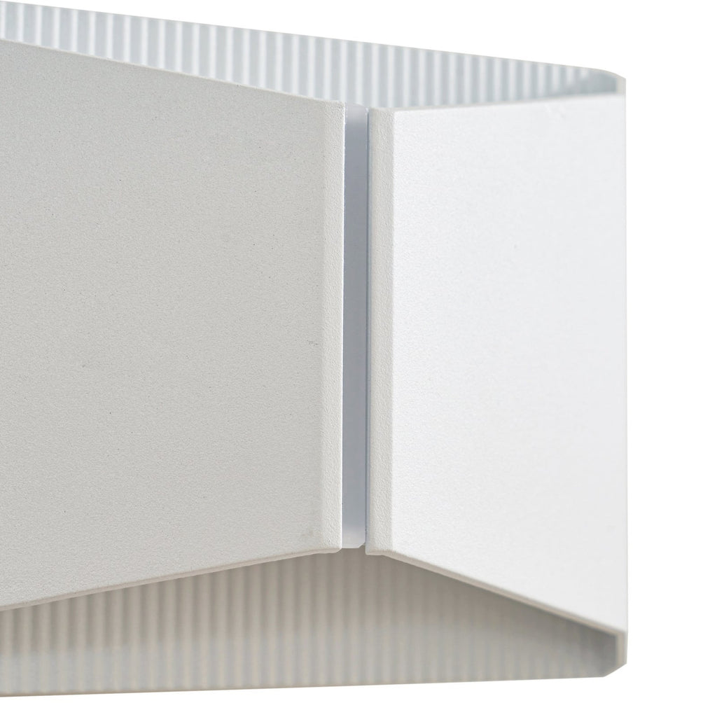 LED utevegglampe Anlira opp og ned hvit IP65 9W sett fra siden