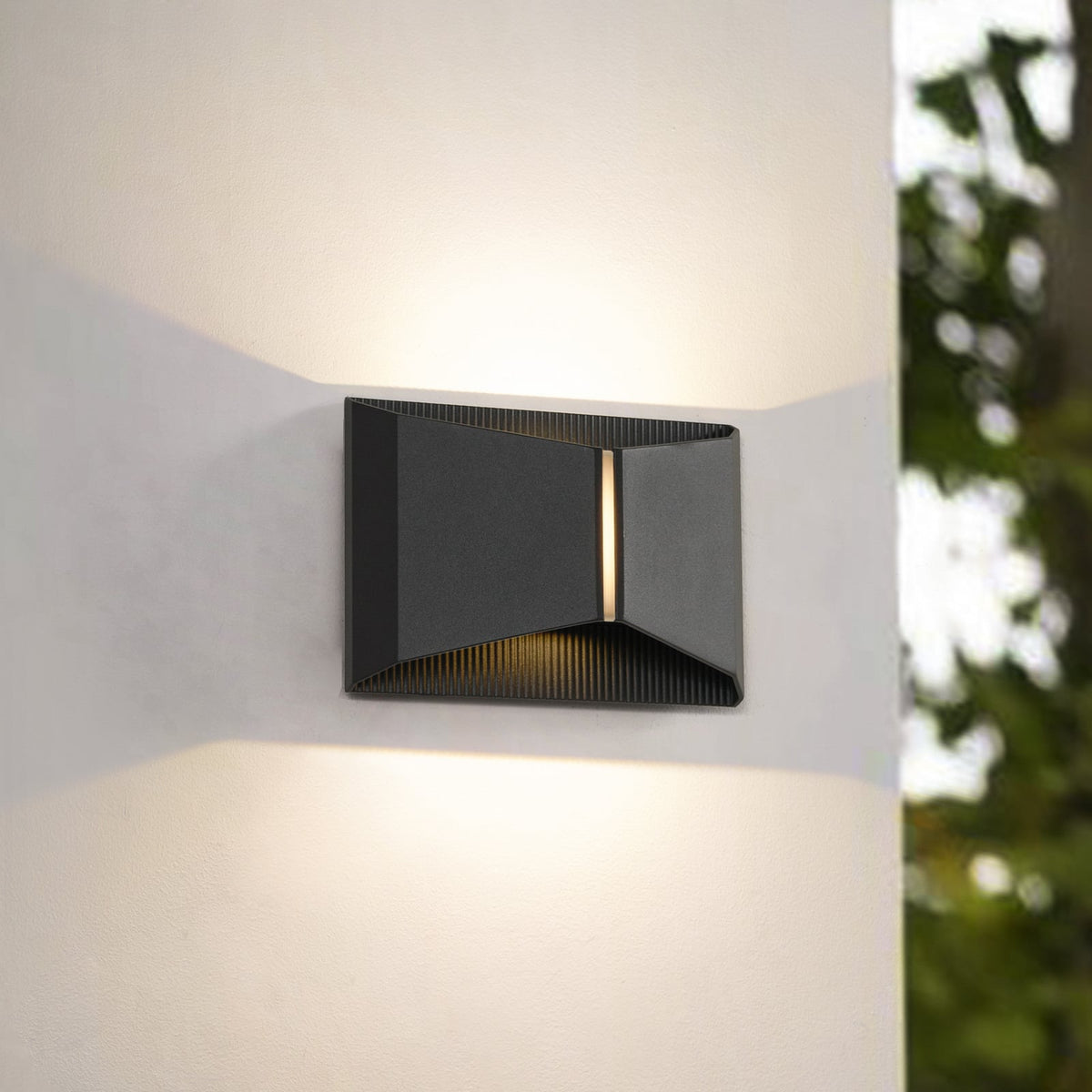 LED utevegglampe Anlira opp og ned svart IP65 forside