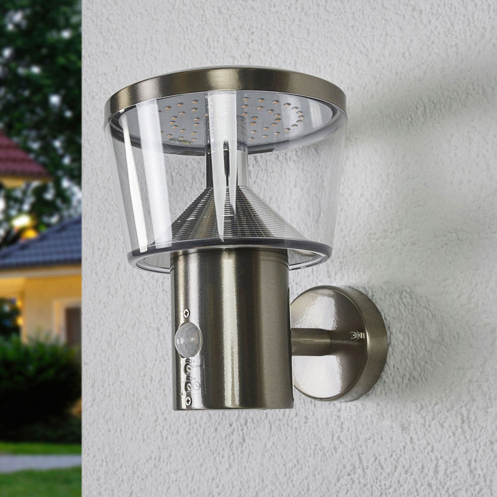 LED utevegglampe Antje bakside med bevegelsessensor