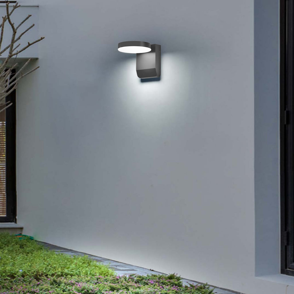 LED utevegglampe antrasitt CCT detalj av bryter