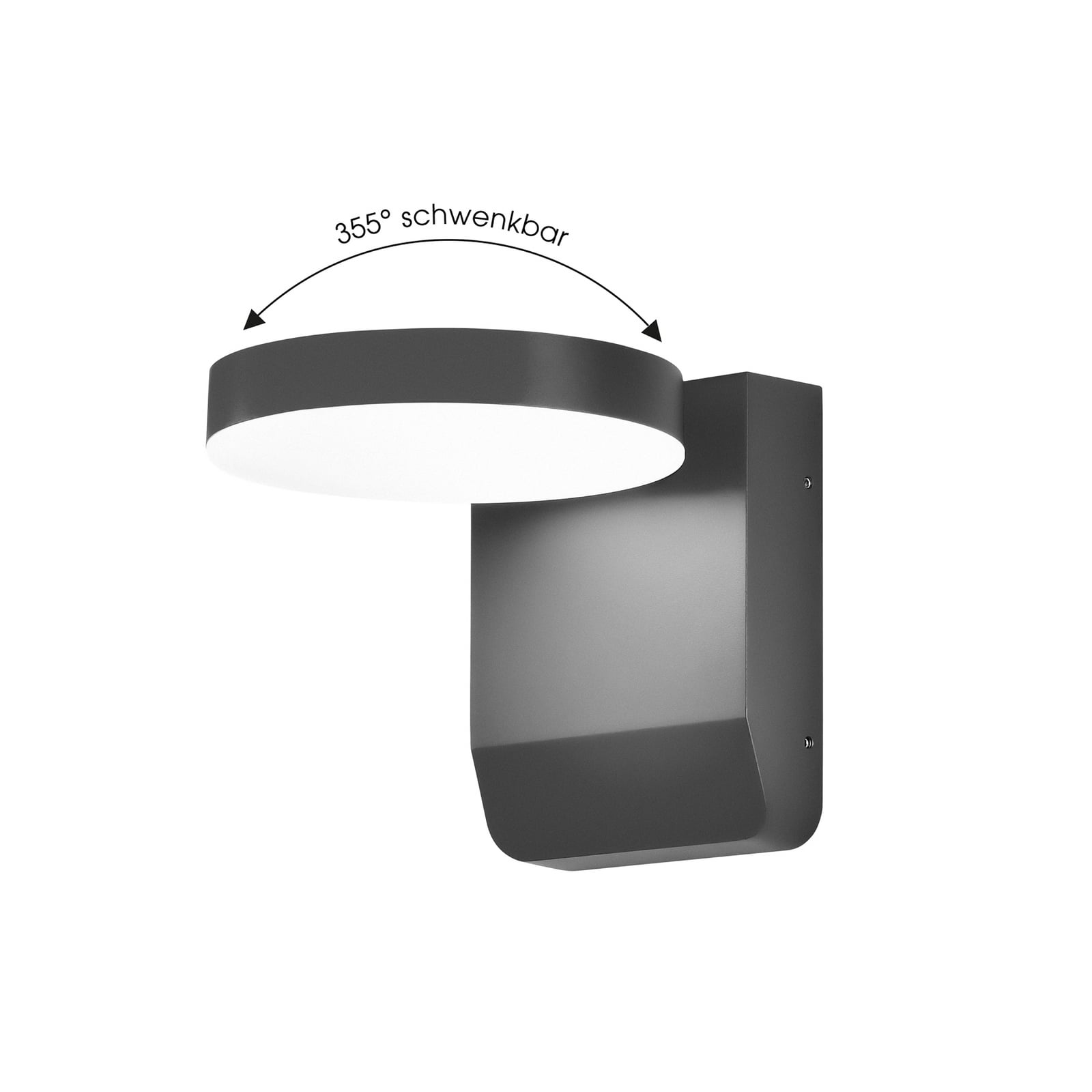 LED utevegglampe antrasitt CCT montert utendørs