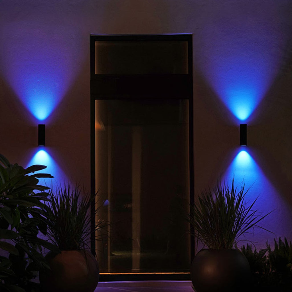 LED utevegglampe Appear opp og ned svart CCT RGB detalj av lampe