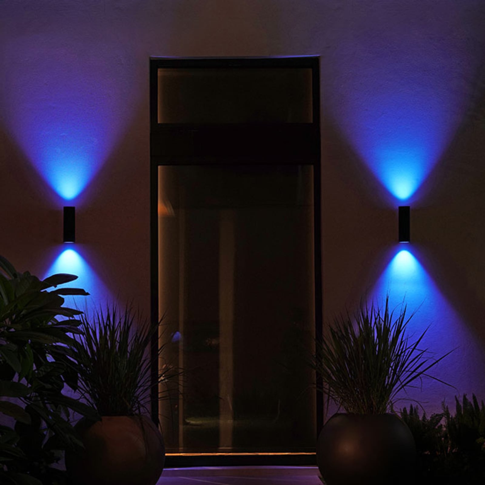 LED utevegglampe Appear opp og ned svart CCT RGB detalj av lampe