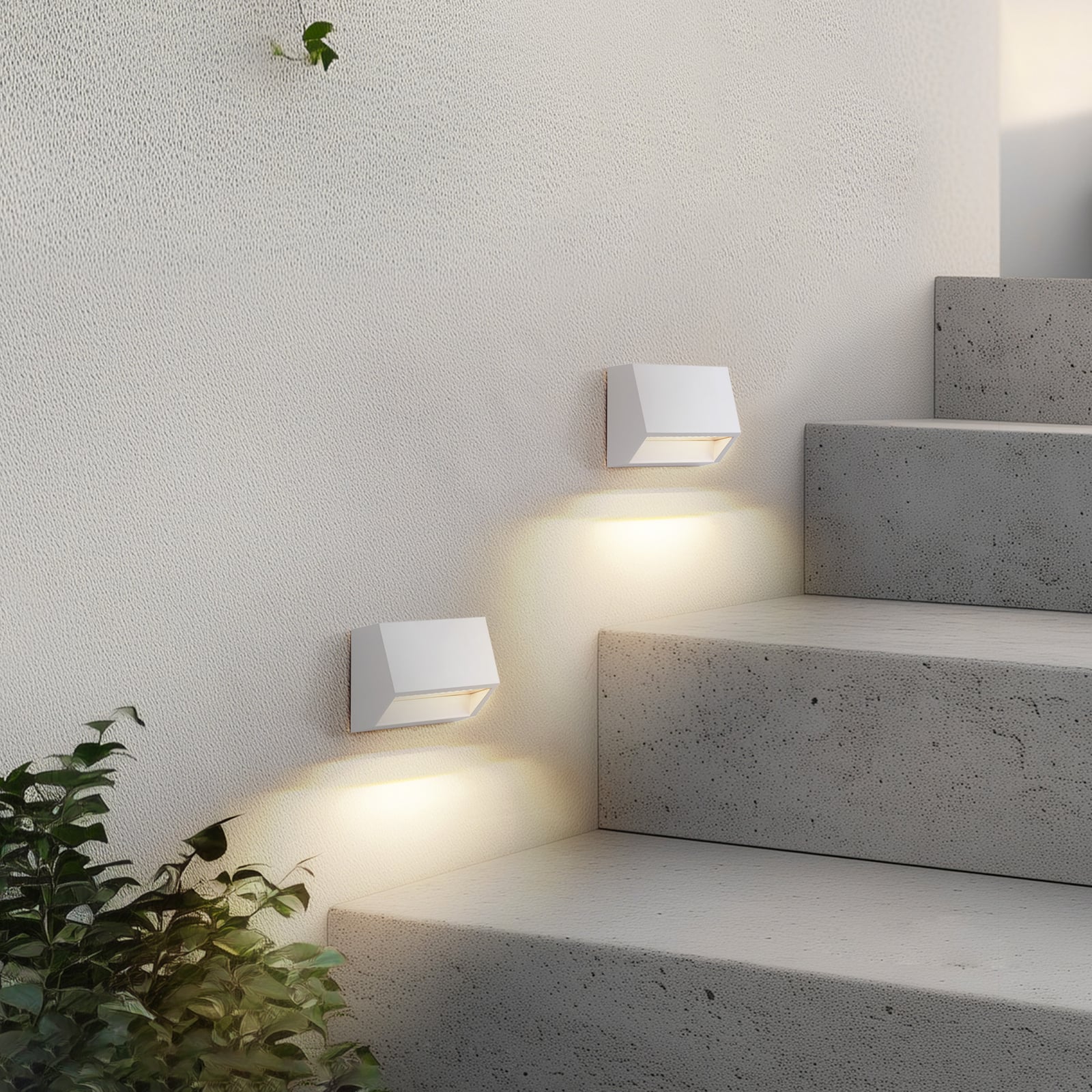 LED utevegglampe Appeso hvit forfra