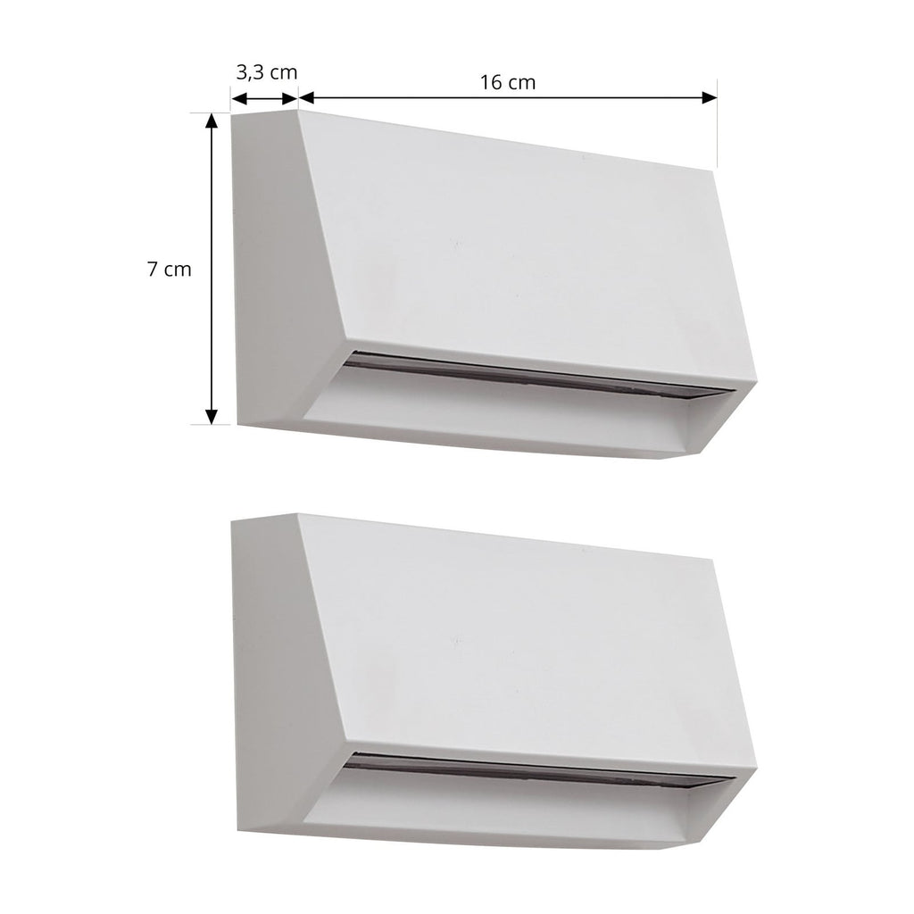 Nærbilde av LED-lyskilde i Appeso utevegglampe hvit 16 cm