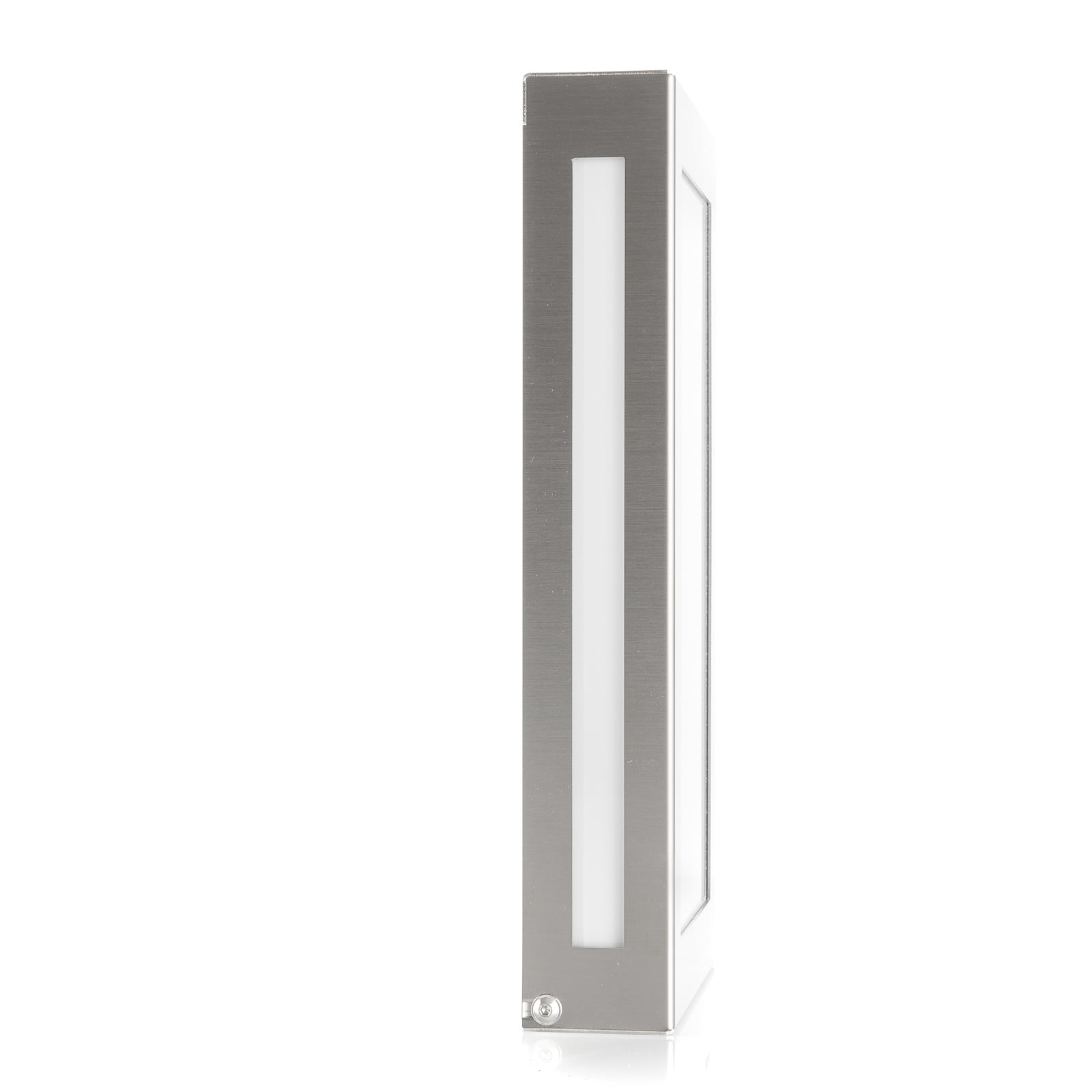LED utevegglampe Aqua Rain Mini rustfritt stål med terrassemøbler