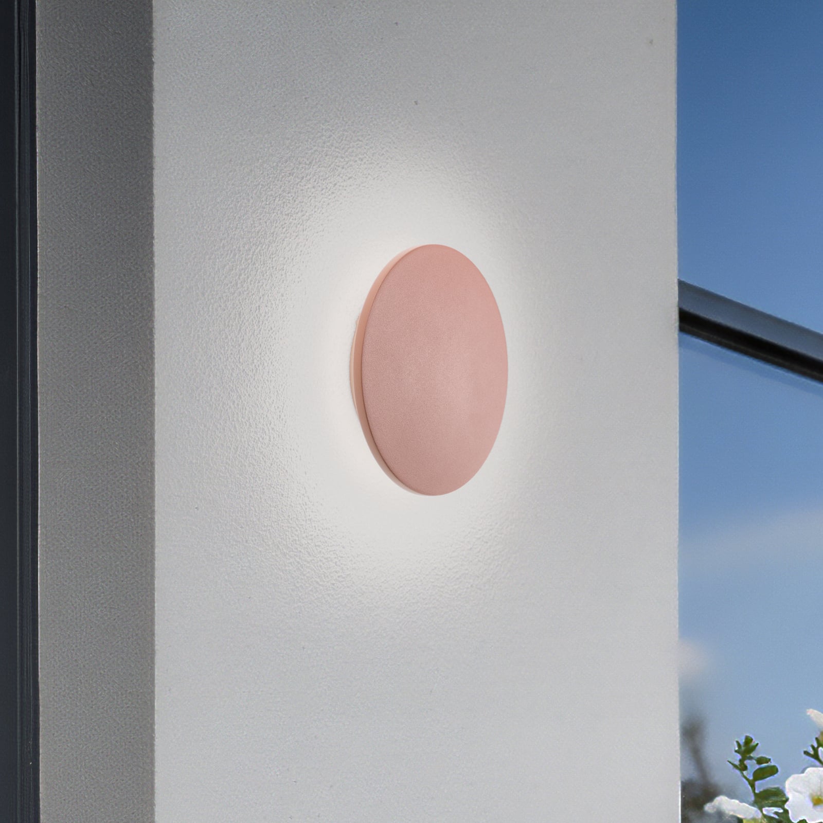 LED utevegglampe Aria M teglrød aluminium front