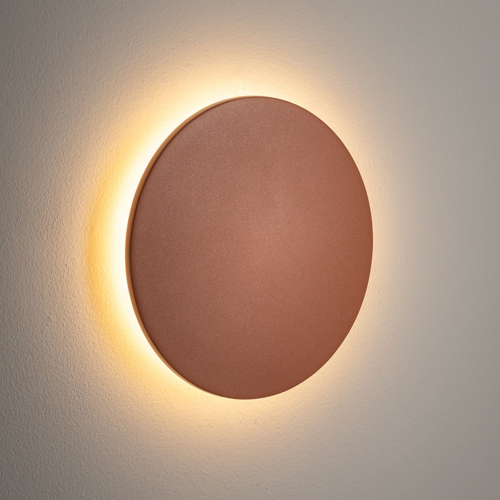 LED utevegglampe Aria M teglrød aluminium side