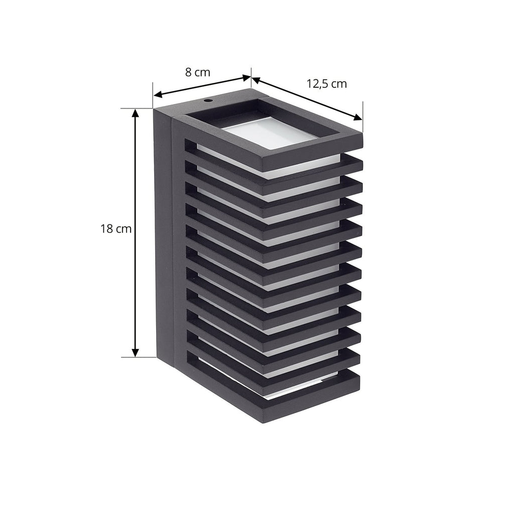 LED utevegglampe Ariza svart aluminium nærbilde