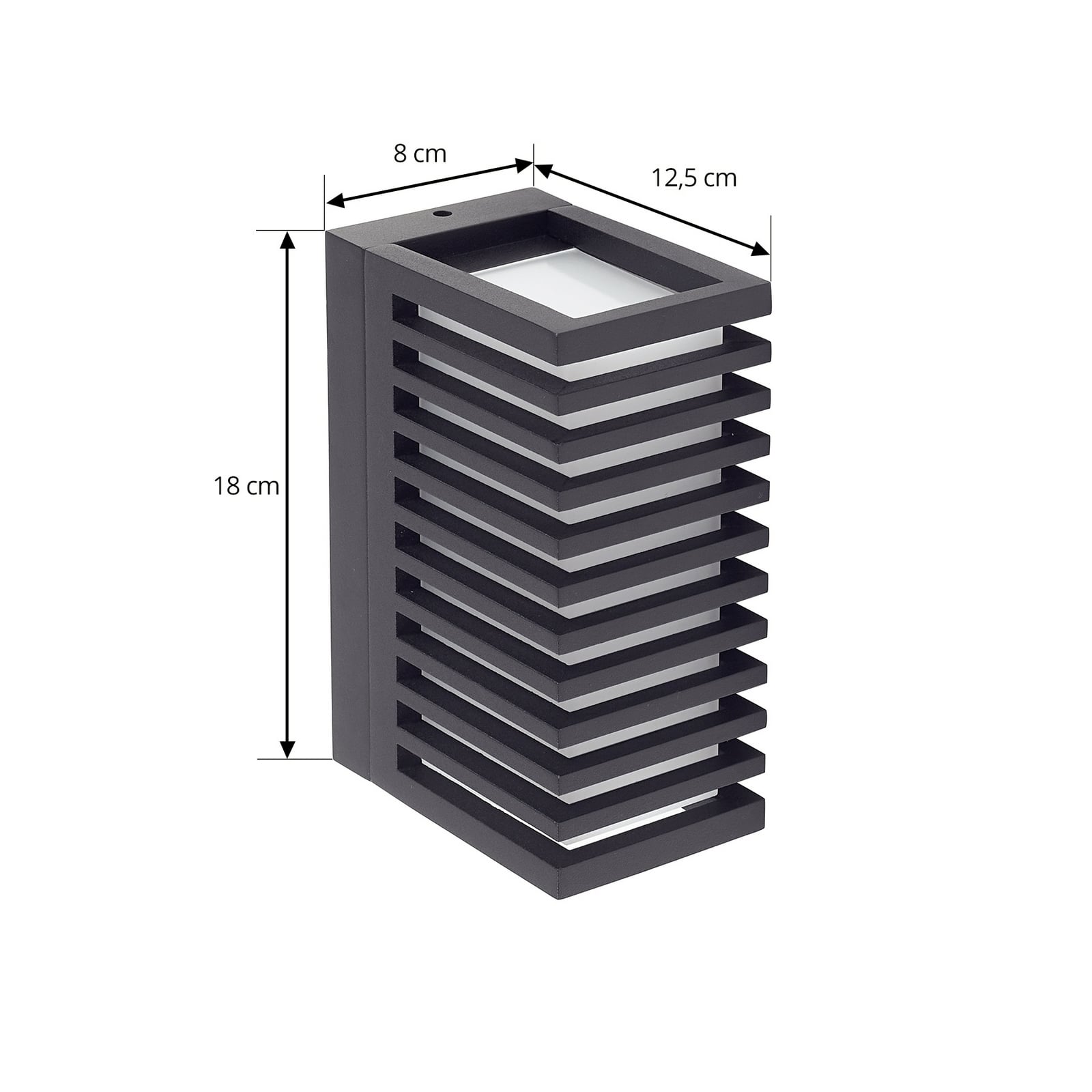 LED utevegglampe Ariza svart aluminium nærbilde