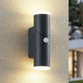 LED utevegglampe Aspyn 2-lys med bevegelsessensor IP54 forfra