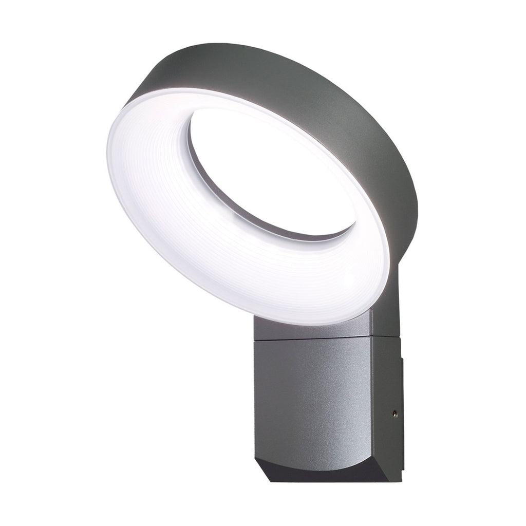 LED utevegglampe Asti ringformet antrasitt Ø26 cm bakside