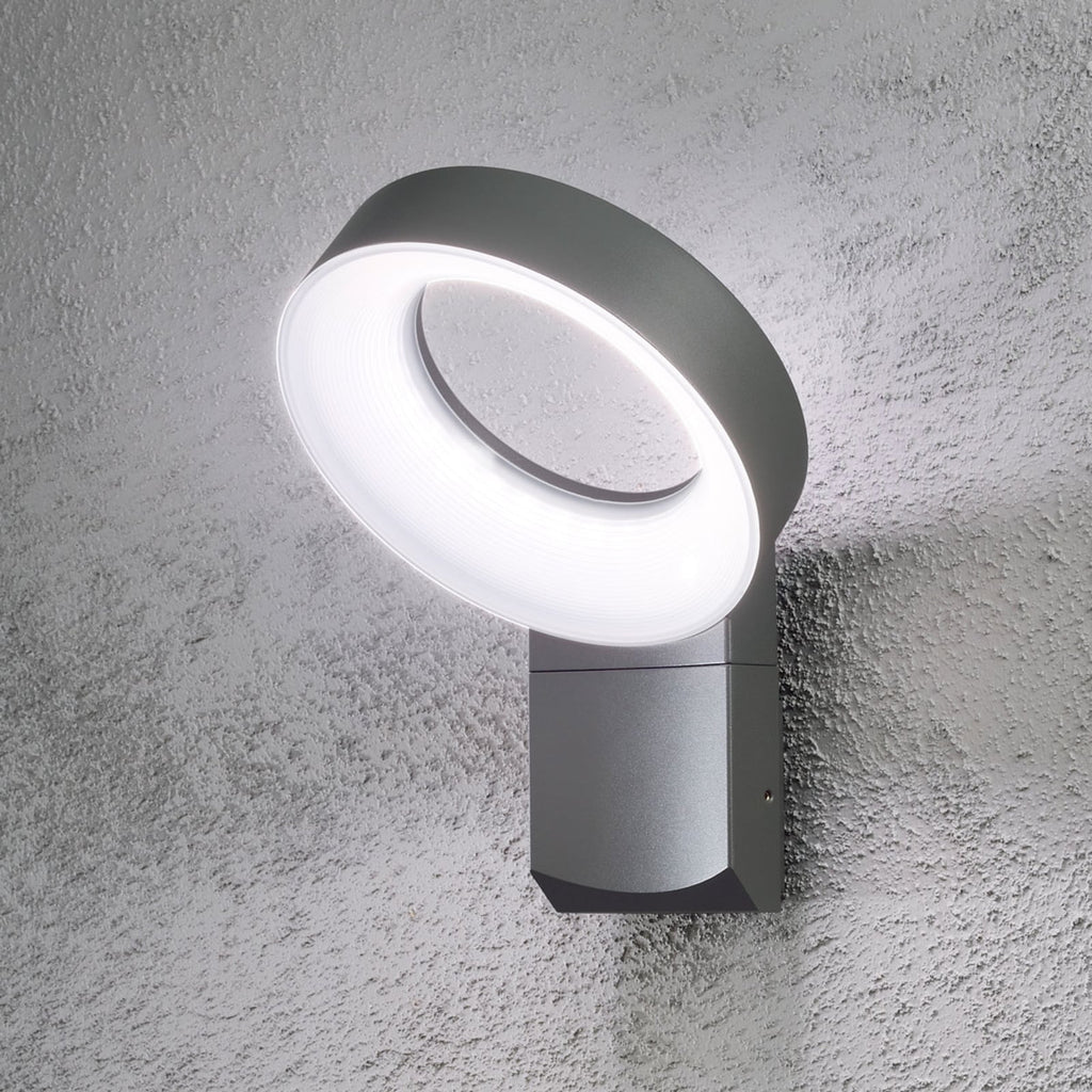 LED utevegglampe Asti ringformet antrasitt Ø26 cm forside
