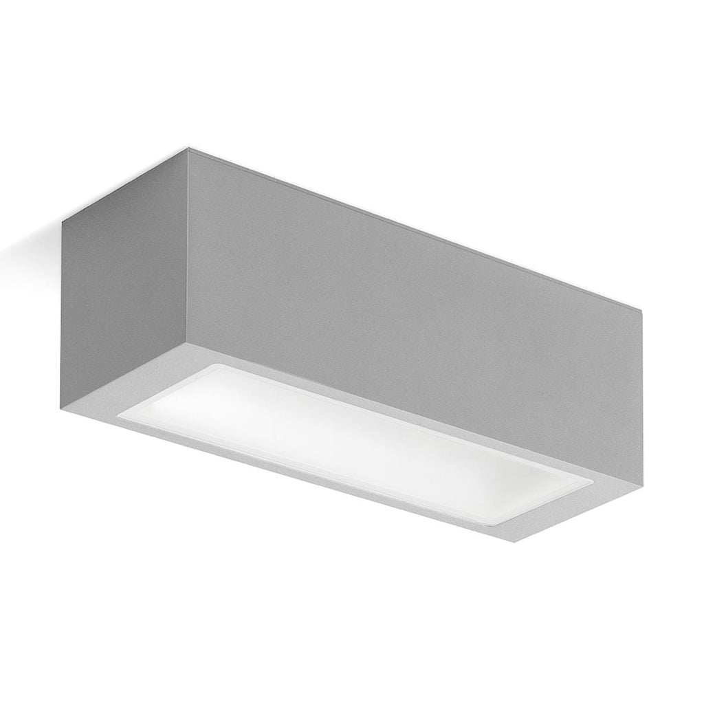 LED utevegglampe asymmetrisk grå metallic 23W IP65 forfra
