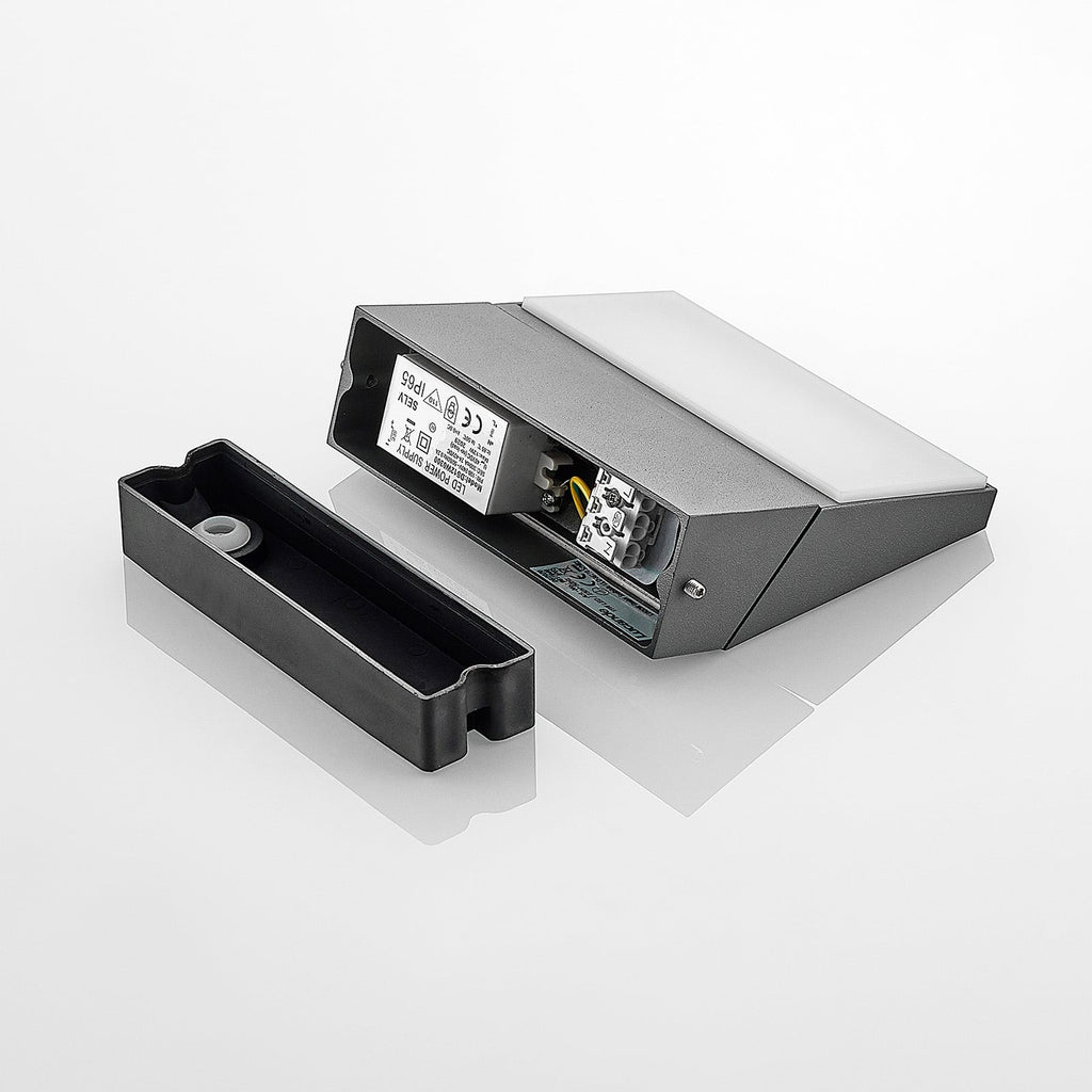 LED utevegglampe Auda svingbart panel 11W IP65 detalj av materiale