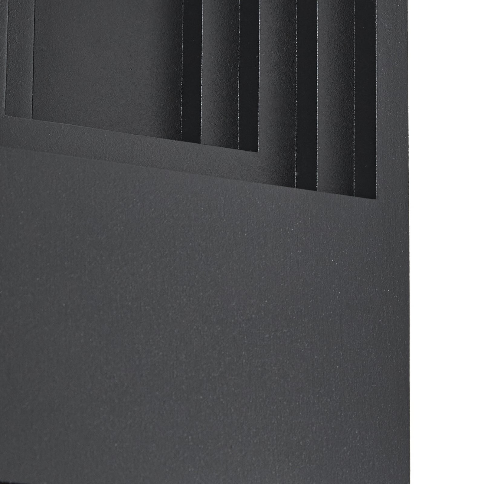LED utevegglampe Aurali 2-lys svart aluminium IP65 med varmt lys