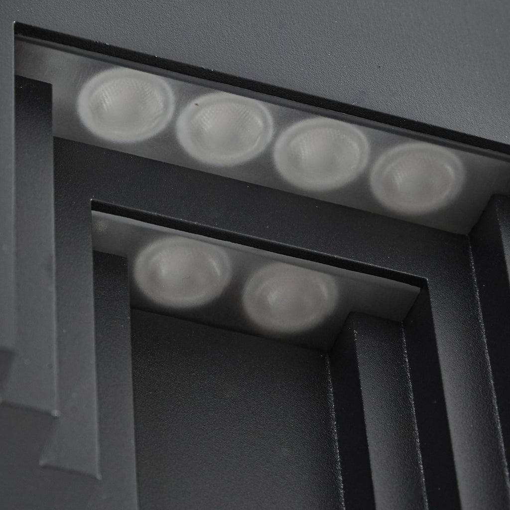 Montering av LED utevegglampe Aurali 2-lys svart aluminium IP65