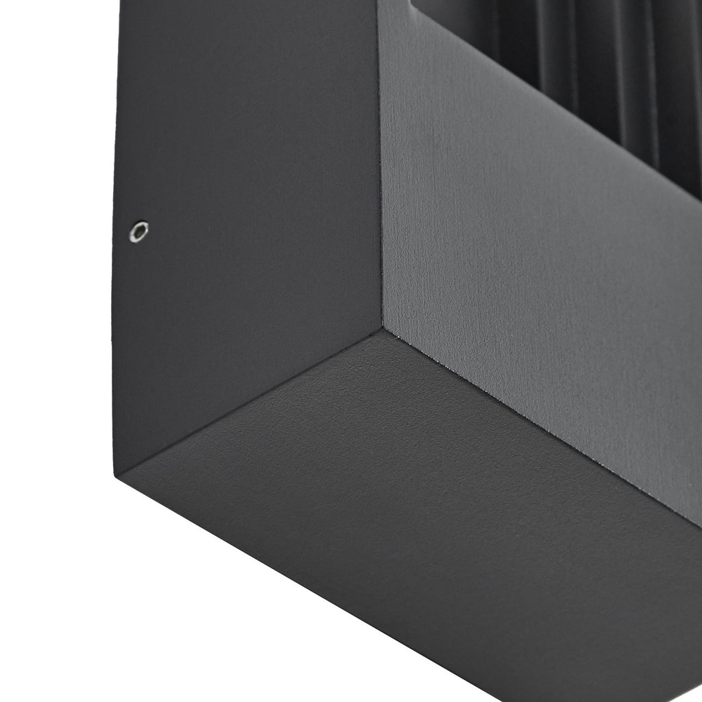 LED utevegglampe Aurali sideprofil svart aluminium