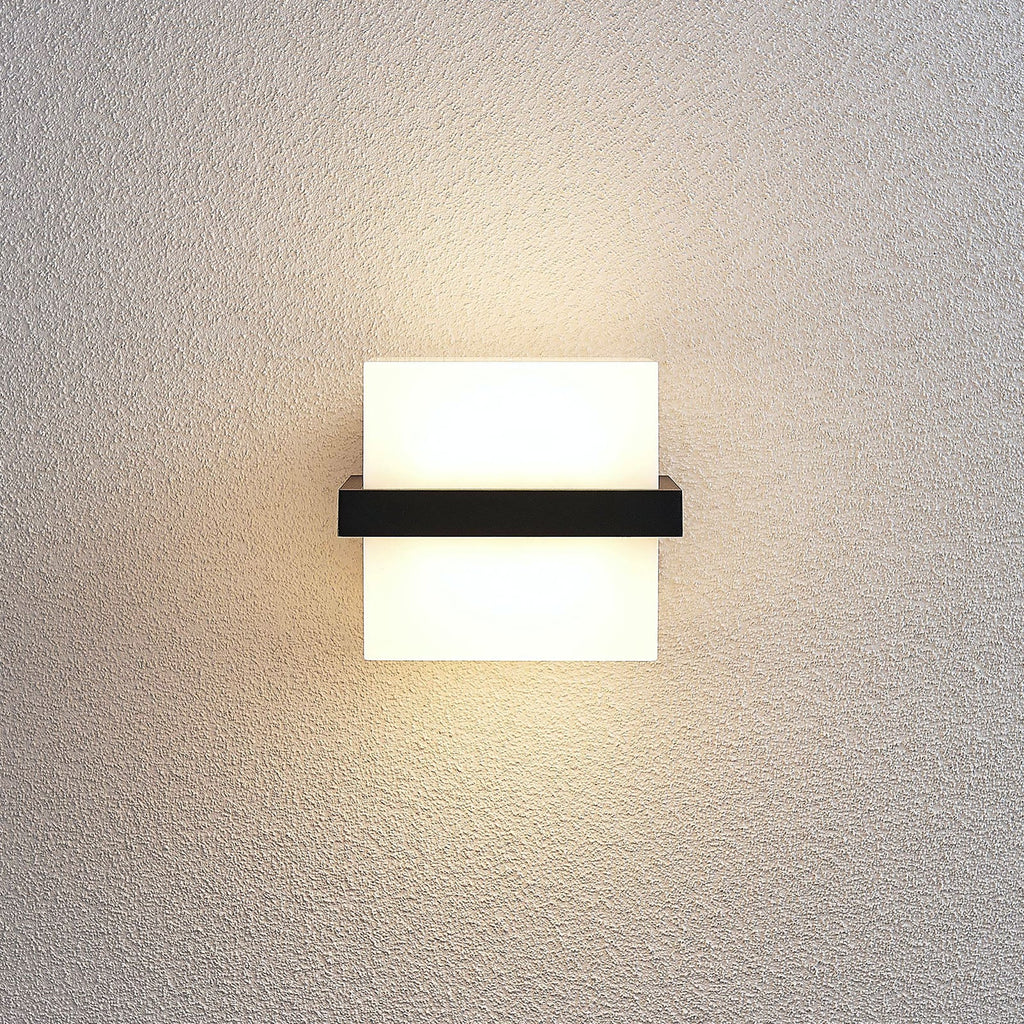 LED utevegglampe Auron aluminium antrasitt hvit nærbilde