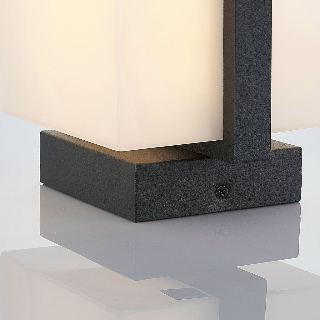 LED utevegglampe Auron aluminium antrasitt/hvit 16 cm IP44 - Lindby