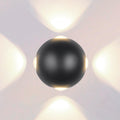 LED utevegglampe Avisio 4-lys halvrund svart IP54 forside