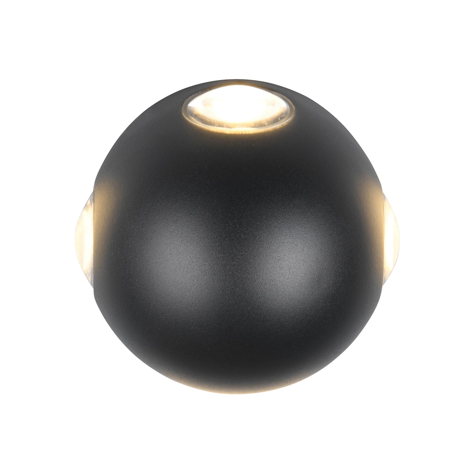 Detalj av LED utevegglampe Avisio 4-lys halvrund svart IP54