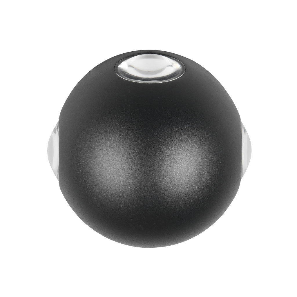 Montert LED utevegglampe Avisio 4-lys halvrund svart IP54