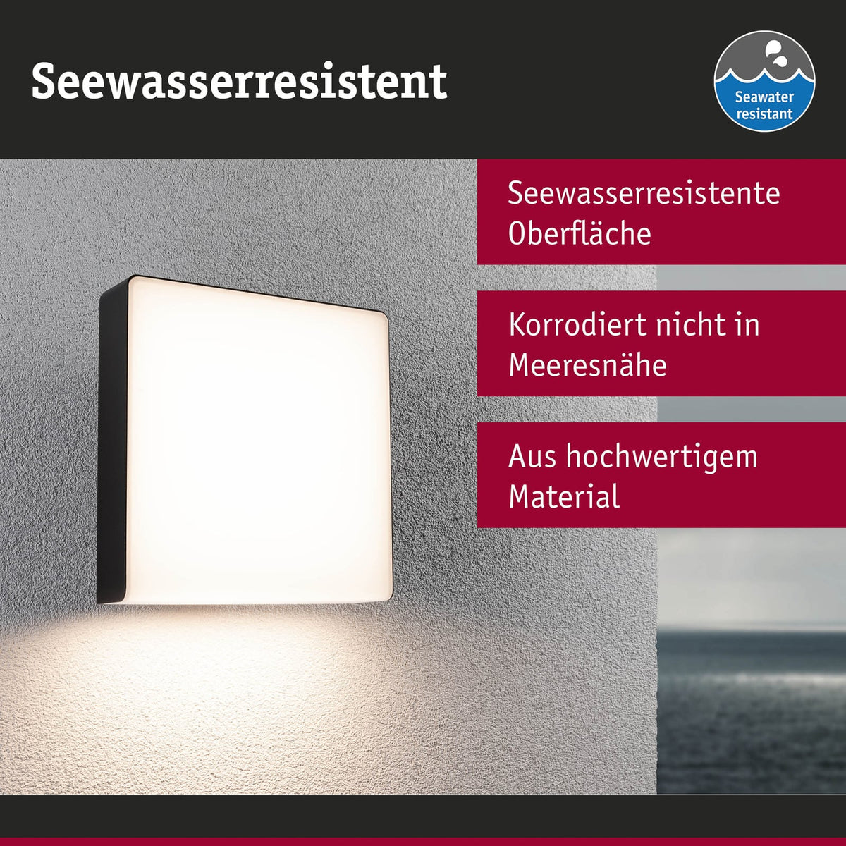 Utevegglampe Azalena med integrert sensor i bruk