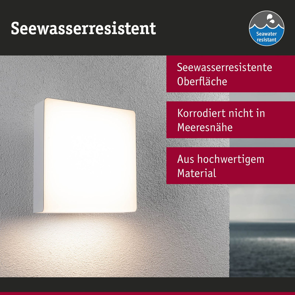 LED utevegglampe Azalena Zigbee med bevegelsessensor detalj av aluminium