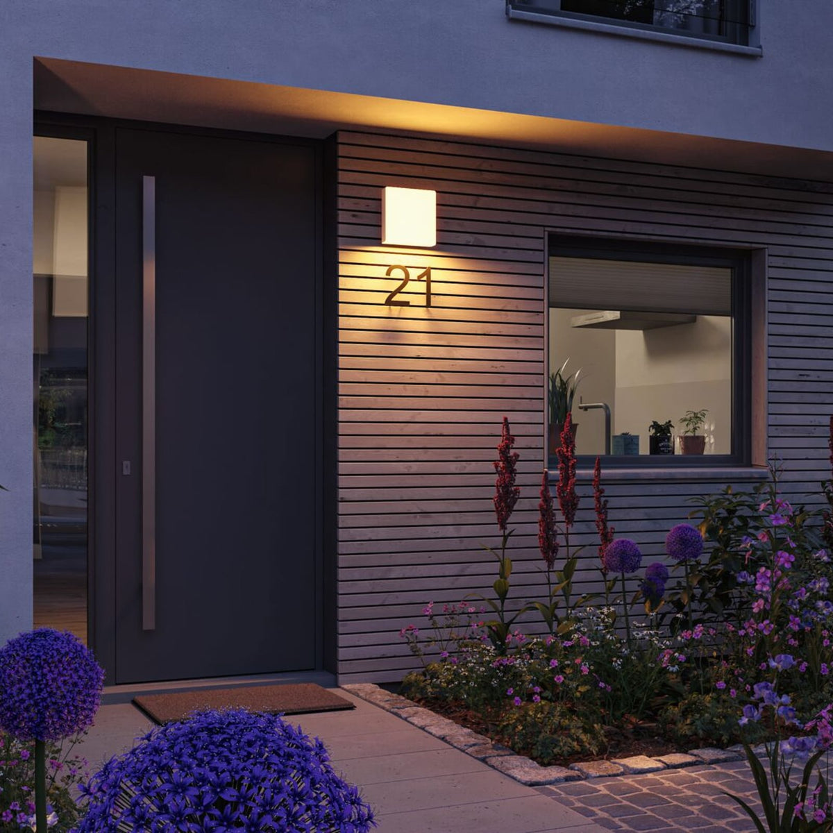 LED utevegglampe Azalena Zigbee med bevegelsessensor bakside