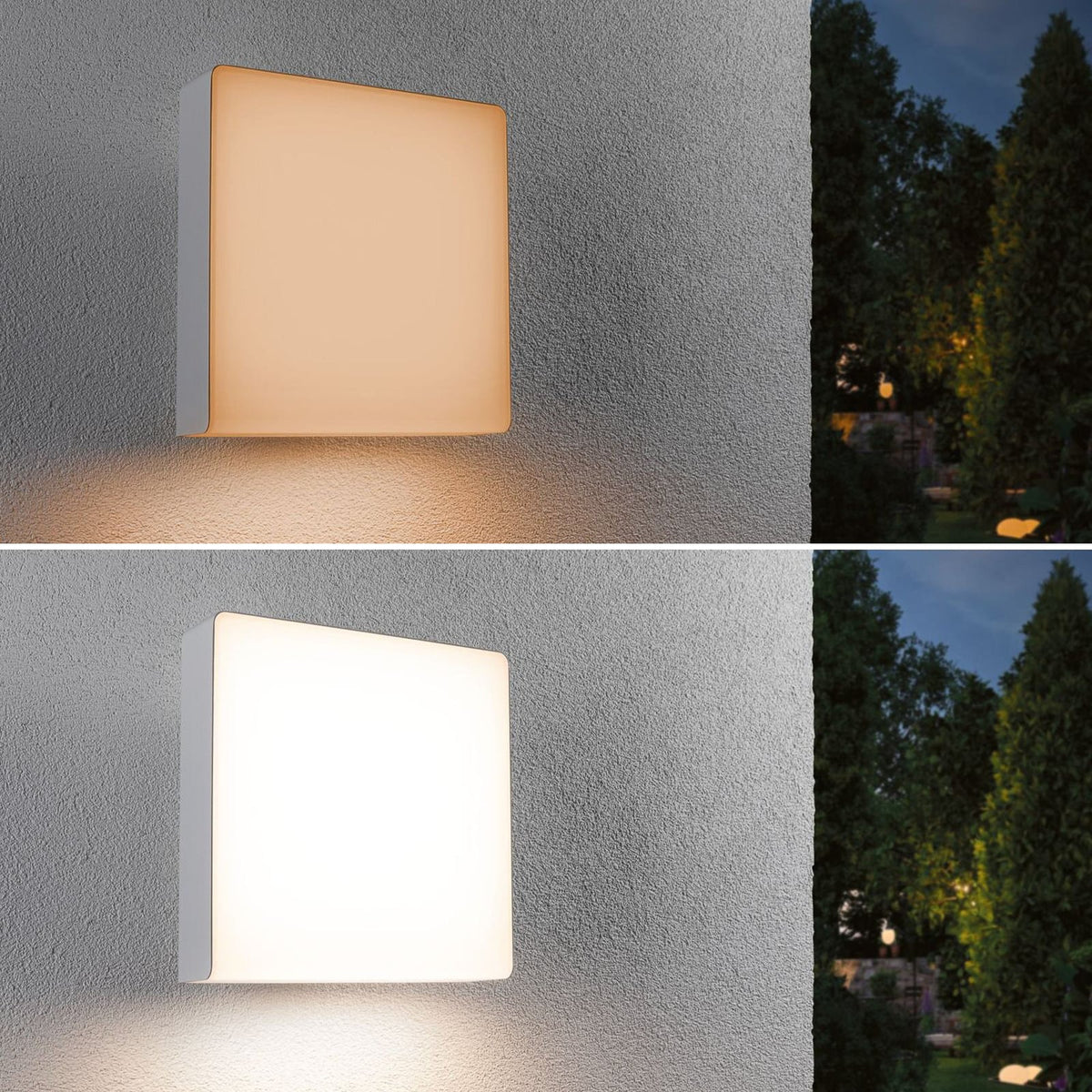 Nærbilde av bevegelsessensor på LED utevegglampe Azalena Zigbee
