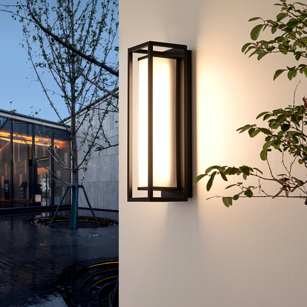 LED utevegglampe Banetti svart aluminium forfra