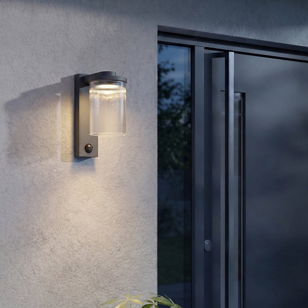 LED utevegglampe Beelia med bevegelsessensor bakside