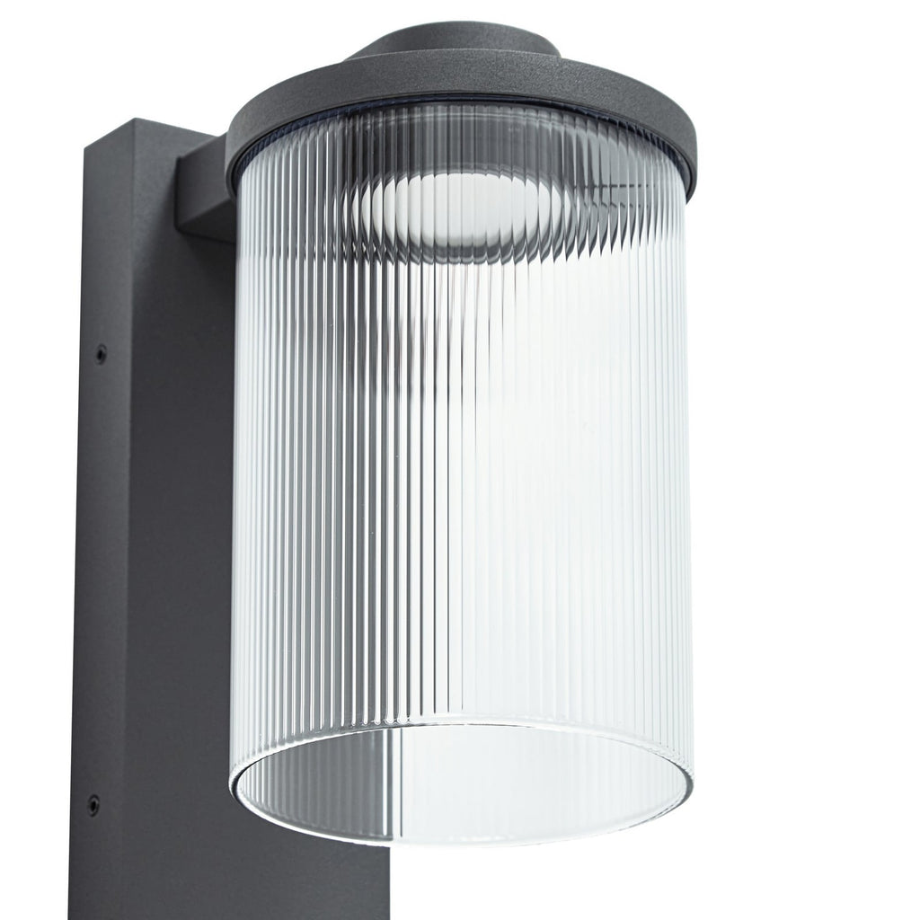 LED utevegglampe Beelia riflet glass antrasitt sideprofil