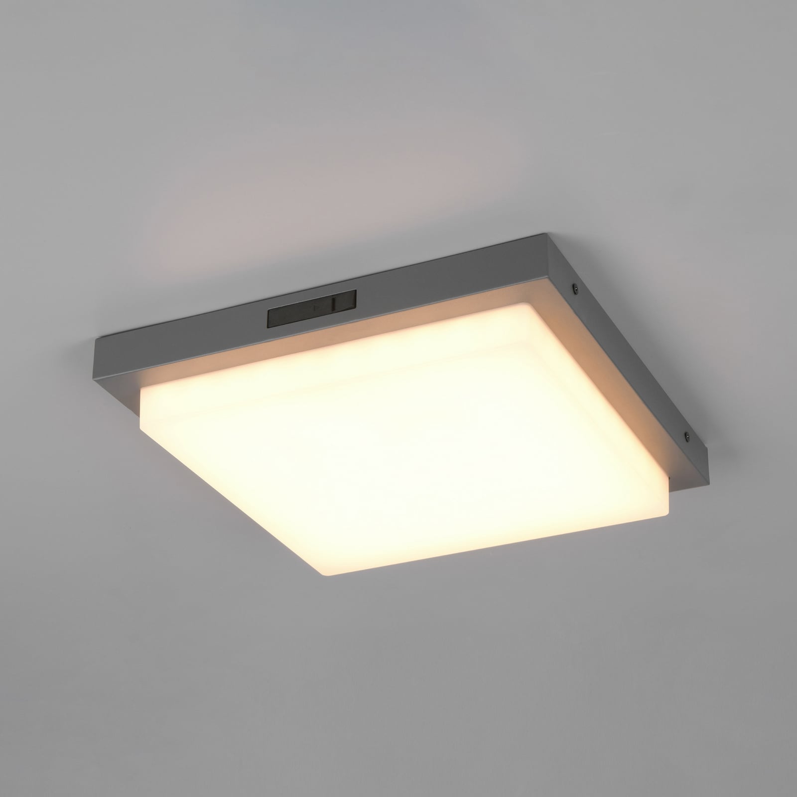 Detalj av LED utevegglampe Bermejo kantet CCT med bevegelsessensor IP54