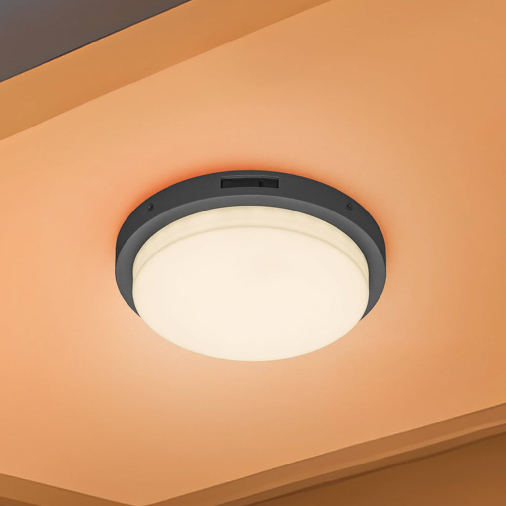 LED utevegglampe Bermejo rund CCT med bevegelsessensor IP54 forfra