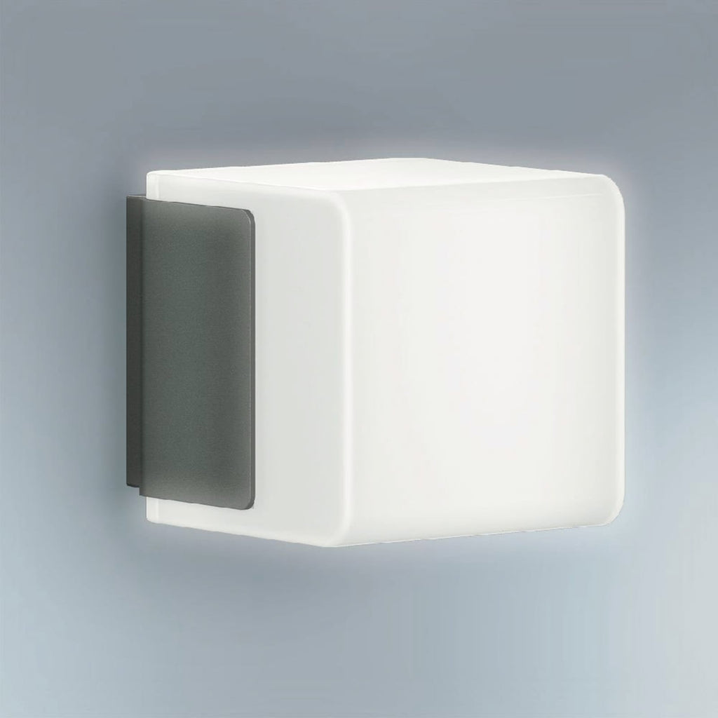 LED utevegglampe med bevegelsessensor antrasitt IP44 dimbar - Steinel forfra
