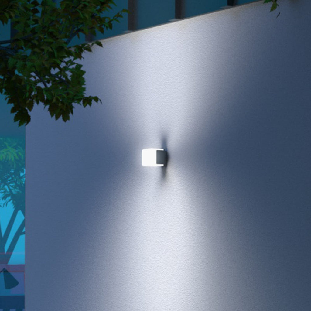 LED utevegglampe med bevegelsessensor antrasitt IP44 dimbar - Steinel sideprofil