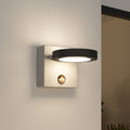 LED utevegglampe med bevegelsessensor betong antrasitt IP54 - Lucande forfra