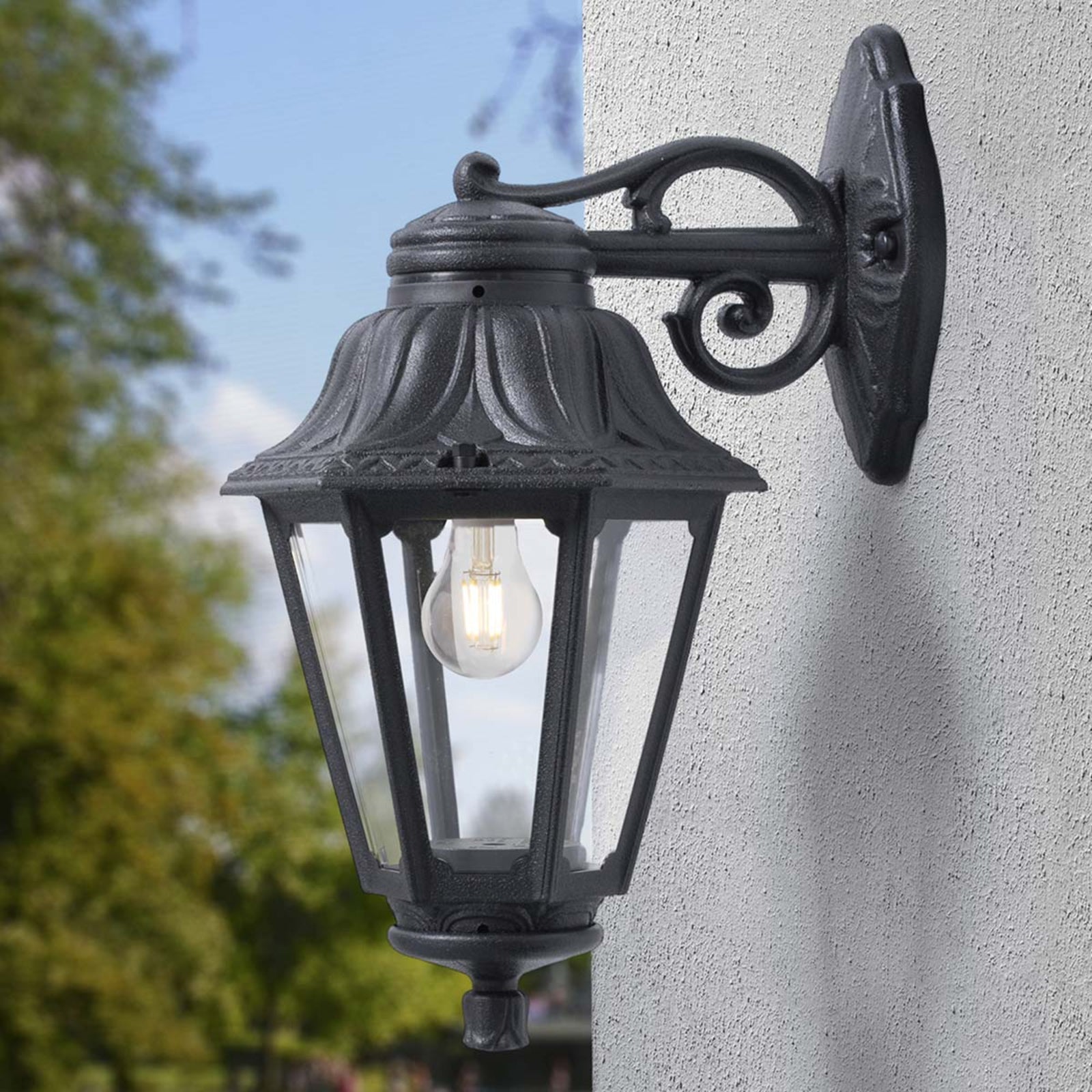 LED utevegglampe Bisso Anna bakside og veggfeste