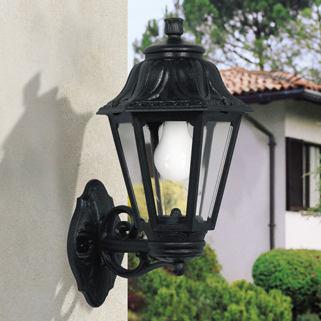 Detaljbilde av LED utevegglampe Bisso Anna lanterne svart