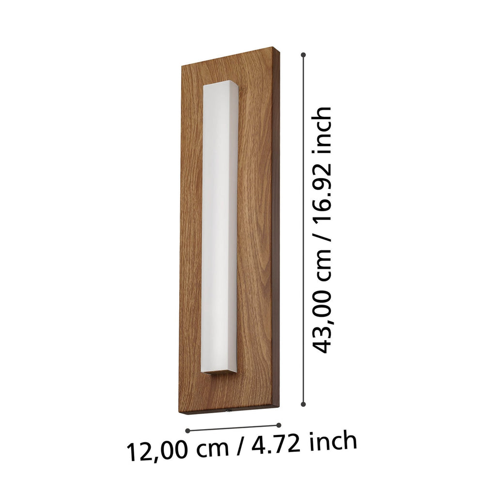 LED utevegglampe Bitetto plast tredekor 43 cm detalj av tredekoren