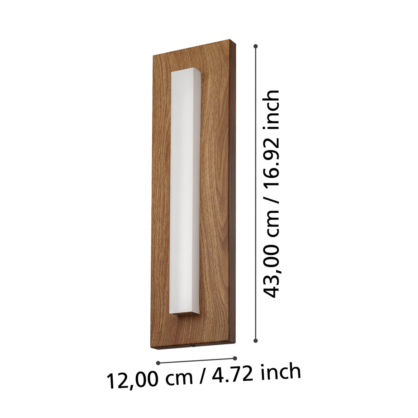 LED utevegglampe Bitetto plast tredekor 43 cm detalj av tredekoren