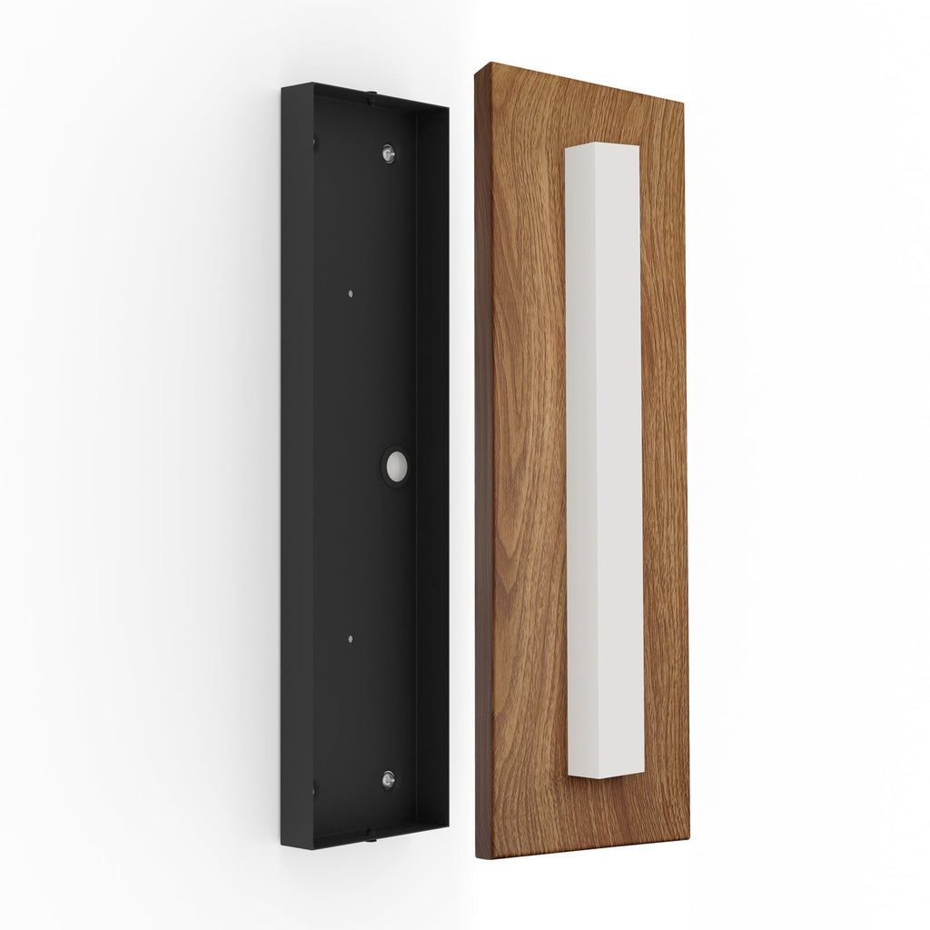 LED utevegglampe Bitetto plast tredekor 43 cm helhetsbilde