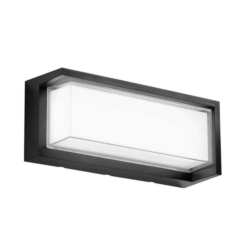 LED utevegglampe Block svart 32 cm plast IP65 detalj