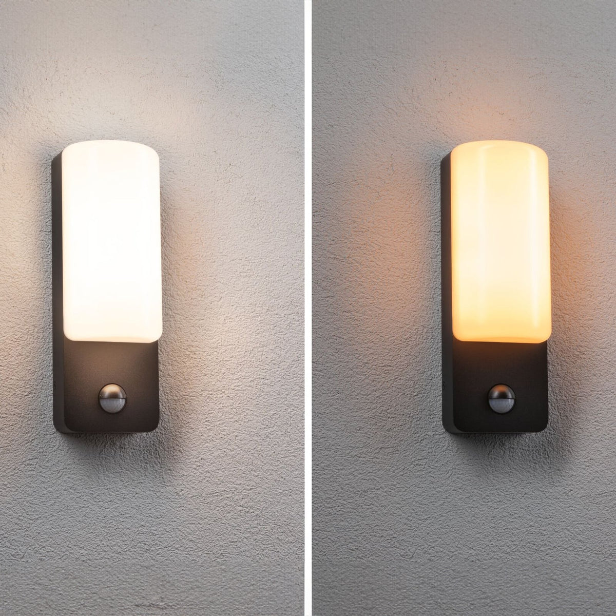 LED utevegglampe Bonnie aluminium 2200/3000K med sensor IP44 sideprofil