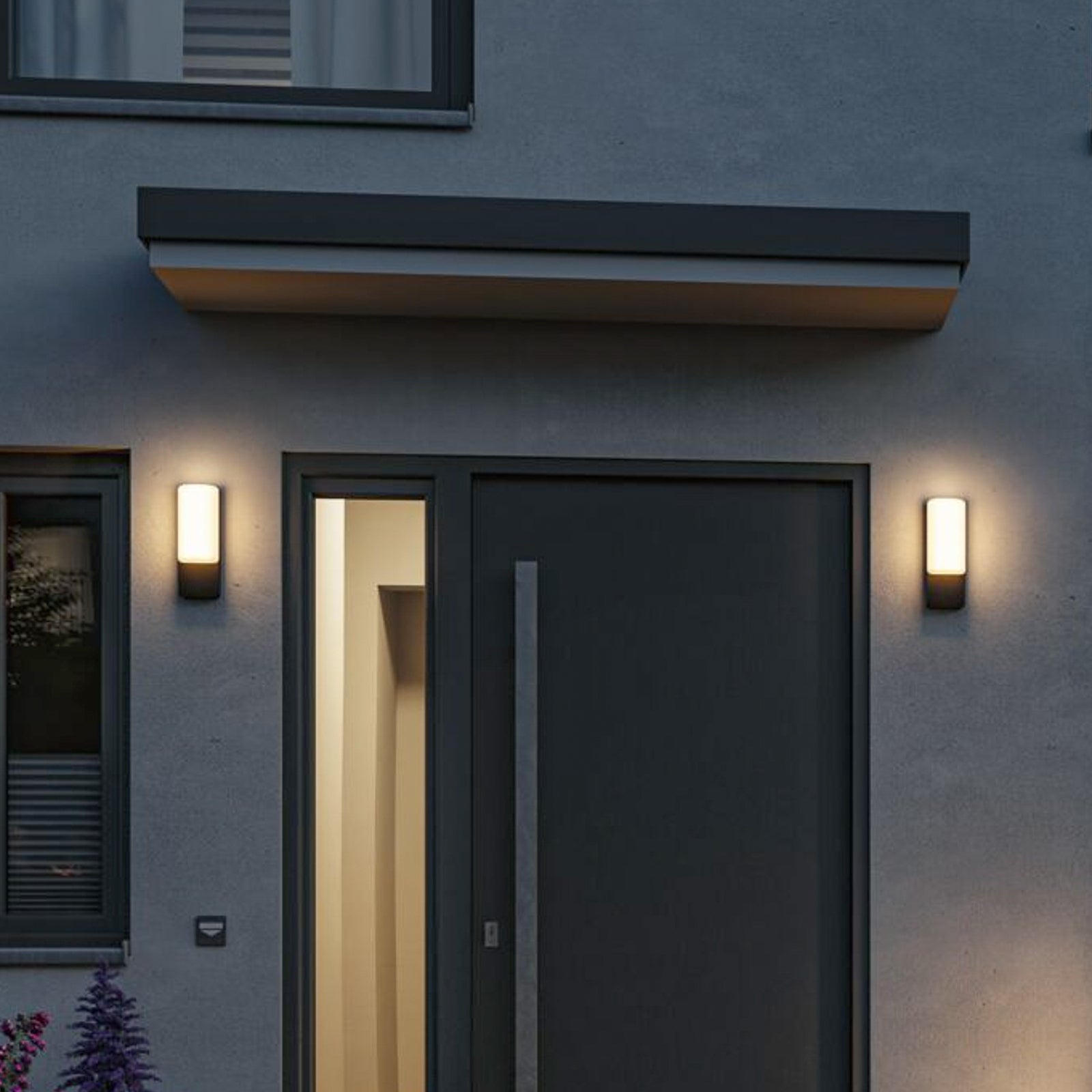LED utevegglampe Bonnie aluminium med bevegelsessensor antrasitt IP44 bakside