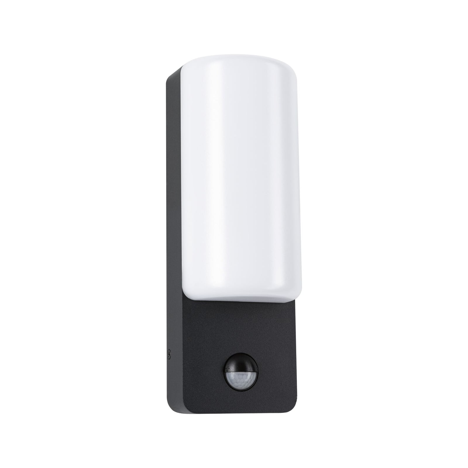 LED utevegglampe Bonnie aluminium med bevegelsessensor antrasitt IP44 montert på vegg